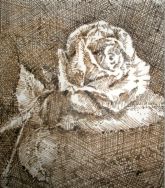 One Rose, pendrawing in sepia color D03